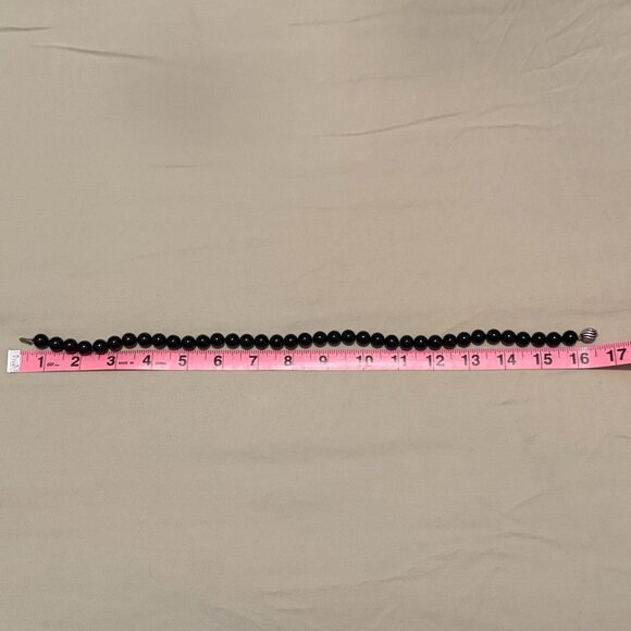 TIFFANY & CO. Onyx Bead Silver Collar Necklace - Picture 12 of 13